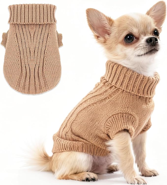 Chihuahua Sweater Dog Sweater for Small Dogs Fall Winter Dog Knitted Sweaters Warm Puppy Clothes Thick Pet Knitwear Tiny Doggie Clothes for Teacup Yorkie (Medium)