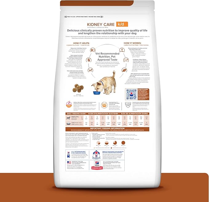 Hill's Prescription Diet k/d Kidney Care with Lamb Dry Dog Food, Veterinary Diet, 8.5 lb. Bag