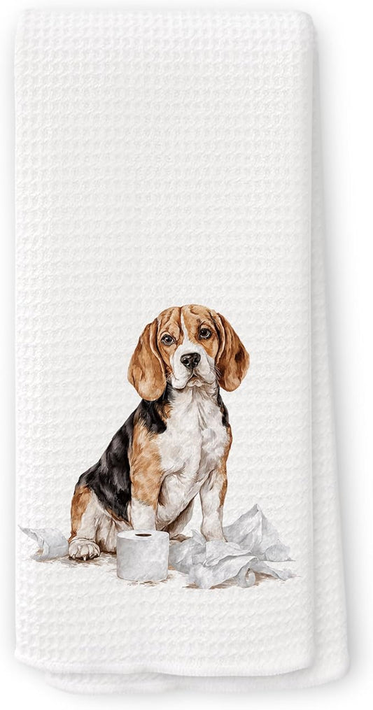 Funny Beagle Gifts Bathroom Hand Towels, Dog Bathroom Decor, Gifts for Beagle Lovers Dish Tea Towels, Kids Bath Room Washroom Toilet Decorative Hand Towel 16x24 Inch