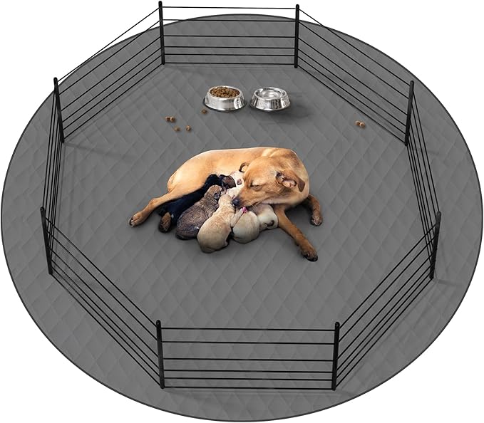 Washable Reusable Dog Pee Pads, 65" Round Absorbent & Waterproof Puppy Training Pad for Crate, Playpen & Carpet, Large Potty Pads for Dogs, Cats & Small Pets