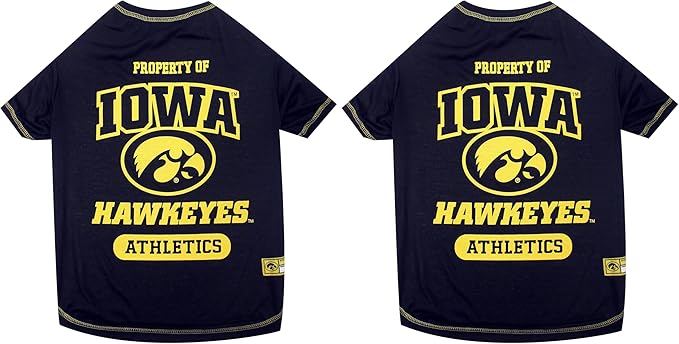 NCAA Iowa Hawkeyes Dog T-Shirt, Small (Pack of 2)