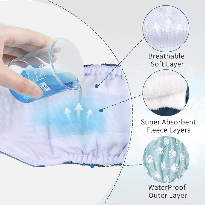 Reusable Dog Belly Bands for Male Dogs Diapers,5 Pack Premium Washable Dog Diapers Male Puppy Nappies Wrap,S