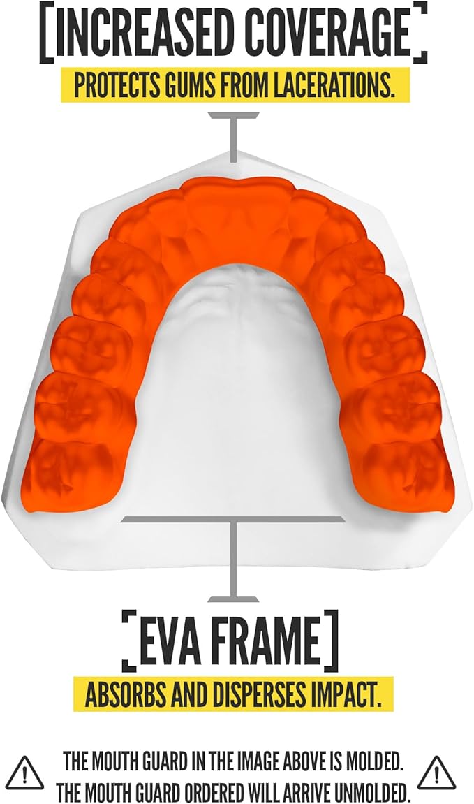 2 Pack Nxtrnd Classic Mouthguard, Custom Fit Sports Mouthpiece for Football, Boxing, MMA, Basketball, Hockey, Lacrosse, Youth & Adult (Orange)