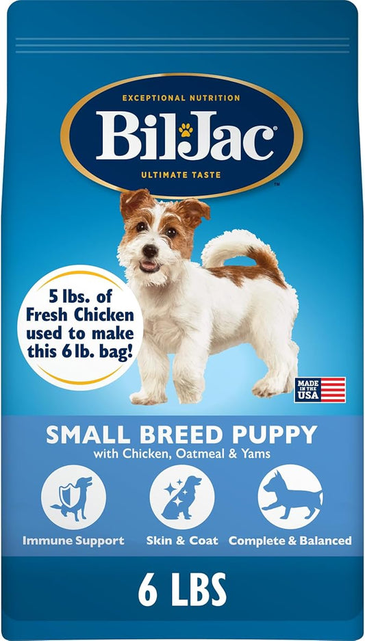 Bil-Jac Small Breed Puppy Food, Chicken, Oatmeal & Yam Recipe, 6 lb