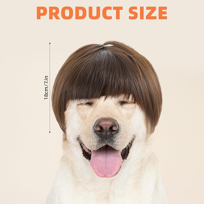 Funny Dog Cat Cosplay Wigs for Dogs, Dog Wigs for Small Dogs Adjustable Cat Wig Trimmable Funny Dog-Wig Pet Wig for Halloween, Parties, Christmas, Festivals