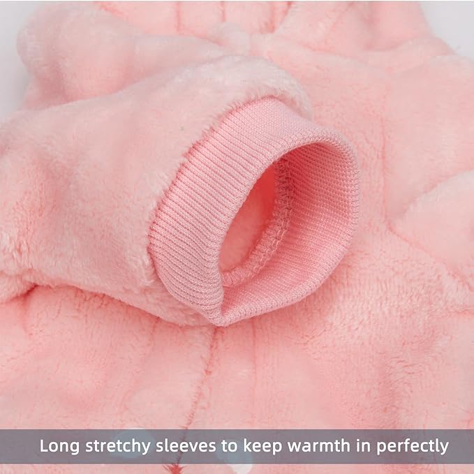 FabriCastle Dog Hoodie Sweater for Small Dogs Boy and Girl, Dog Clothes XS XXS Puppy Sweatshirt, Pet Outfit, Cat Clothing Super Soft Warm Snap On Closure (Pink, Large)