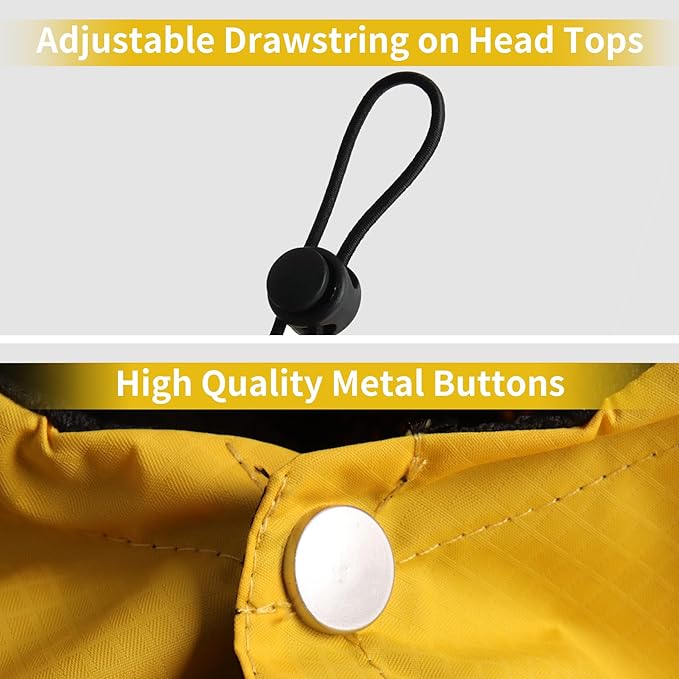 Premium Dog Raincoat with Hood for Medium Dogs,Outdoor Sports Waterproof Dog Rain Jacket,Puppy Raincoat with Pockets,Yellow M