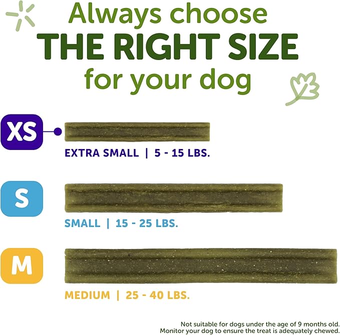 WHIMZEES Wellness Freshzees Dog Dental Treats, Extra Small Size Stick, (56 Count)