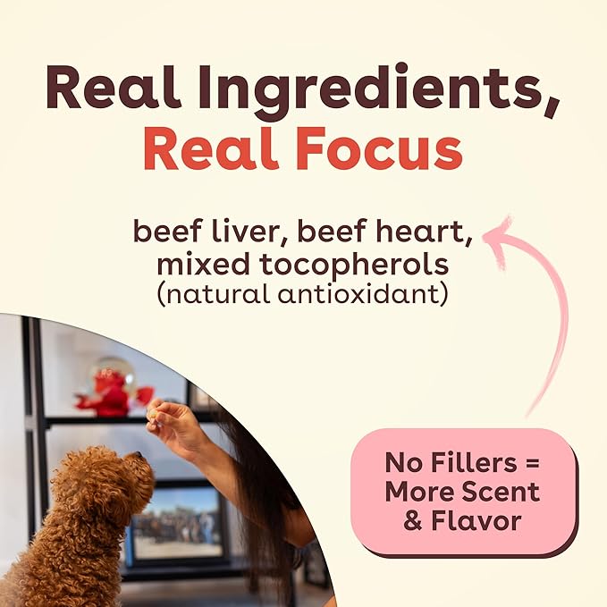 Pupford Freeze Dried Training Treats for Dogs & Puppies, 950+ Three Ingredient Bites (Beef Liver, 8 oz)
