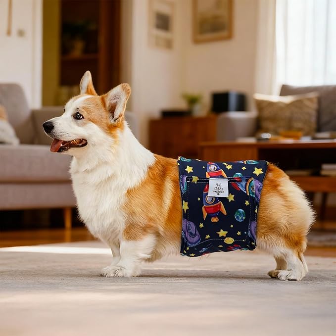 CuteBone Dog Diapers Male Belly Bands 3 Pack for Male Dogs Reusable Puppy Wraps