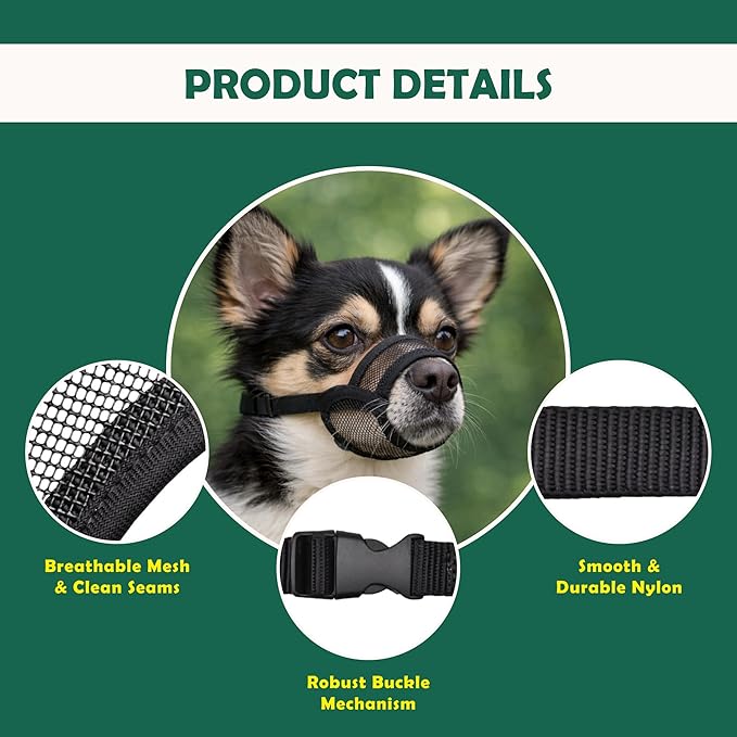 XL Dog Muzzle for Large Dogs – Breathable Air Mesh Muzzle for Large Sized Dog | Mussels for Dogs Grooming | Muzzles to Prevent Biting Barking Chewing | Allows Panting and Drinking