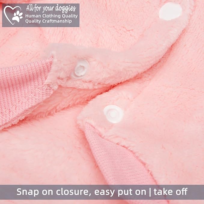 FabriCastle Dog Hoodie Sweater for Small Dogs Boy and Girl, Dog Clothes XS XXS Puppy Sweatshirt, Pet Outfit, Cat Clothing Super Soft Warm Snap On Closure (Pink, Large)