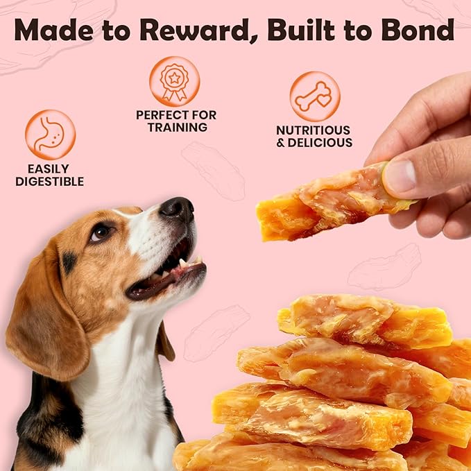 Sweet Potato Dog Treats with Chicken 10.6oz – Soft Chewy Training Treats for for Small, Medium & Large Breeds, Easy to Digest, Rawhide-Free Healthy Snacks