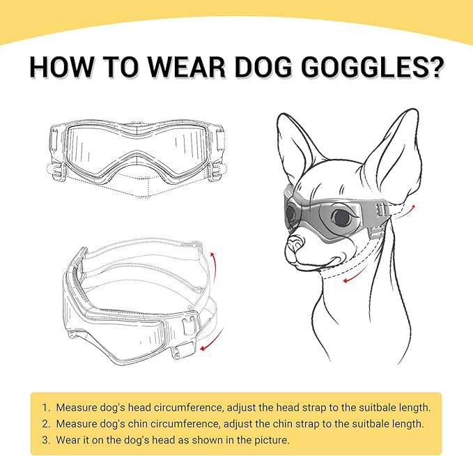 PETLESO Dog Goggles Small Breed, Dog Sunglasses UV Protection Puppy Eyewear for Small Pet Outdoor Riding Driving, Pink S