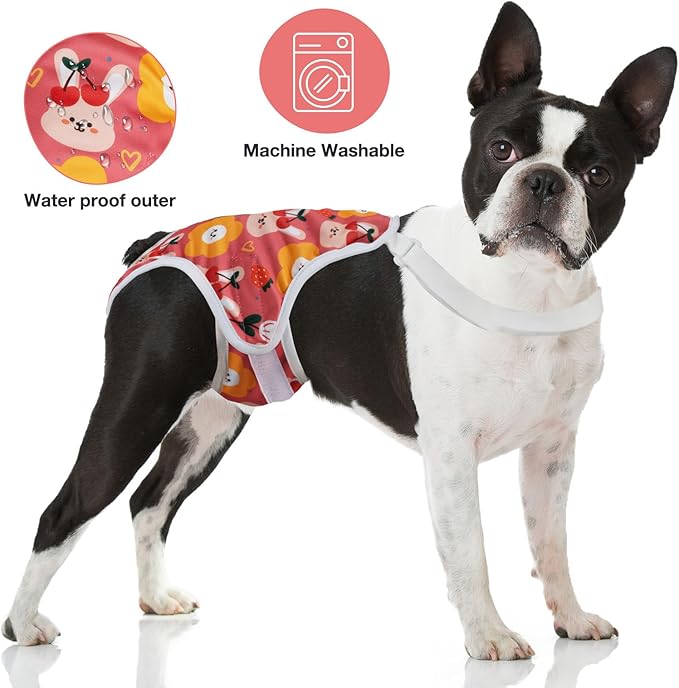 MICOOYO Dog Diaper Onesie Sanitary Pantie with Adjustable Suspender Washable Dog Period Panties Doggie Diapers Pet Underwear Female Dogs Diapers for Heat (Animals, S/M)