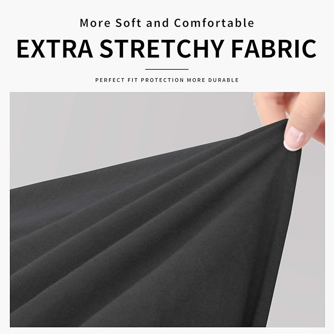 Easy-Going 100% Dual Waterproof 4 Pieces Oversized Cover Stretch Soft Couch Cover for Dogs, Sofa Slipcover for 3 Separate Cushion Couch Leakproof Furniture Protector for Kids, Pets Dark Gray