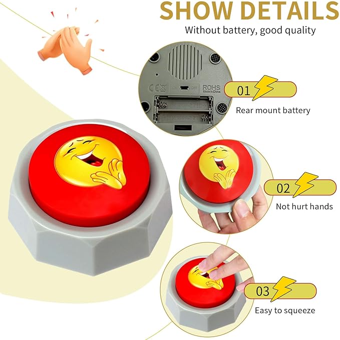 RIBOSY Applause Button - Button Applauds When Pressed - Add Extra Fun To Your Life