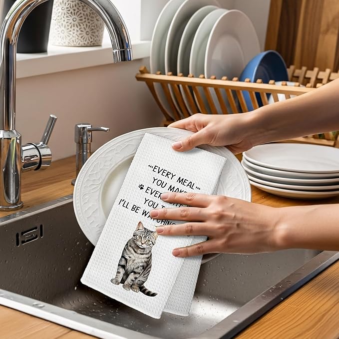 American Shorthair Gifts Cat Kitchen Towels, Gifts for American Shorthair Lovers Hand Towel, Every Meal You Make Decorative Tea Dish Towels for Kitchen, Funny Cat Kitchens Decor, 16x24in