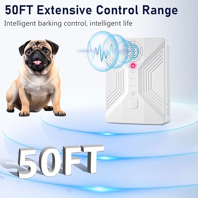 Anti Barking Device For Dogs, 55 Ft Dog Barking Deterrent Devices, 4 Frequency Weatherproof Ultrasonic Bark Deterrent, Effective Stop Barking Dog Devices, Stop the dog from barking at a distance