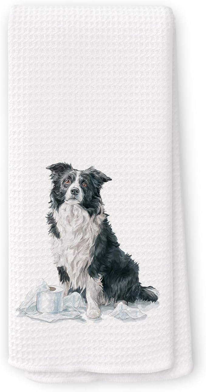 Funny Border Collie Gifts Bathroom Hand Towels, Dog Bathroom Decor, Gifts for Border Collie Lovers Dish Tea Towels, Kids Bath Room Washroom Toilet Decorative Hand Towel 16x24 Inch
