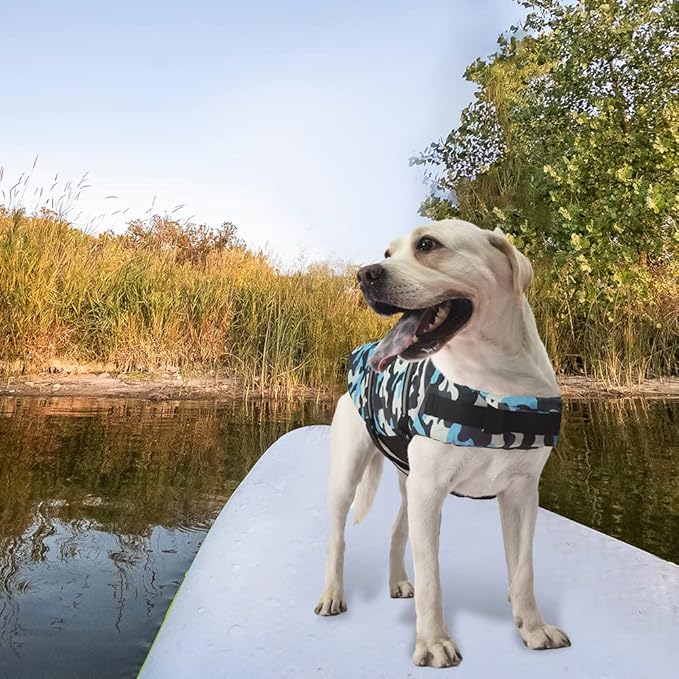 Doglay Dog Life Jacket, Dog Life Vest for Swimming Boating, Adjustable Puppy Life Jacket with Reflective Stripes, Superior Buoyancy Dog Swimming Vest for Small Medium and Large Dogs