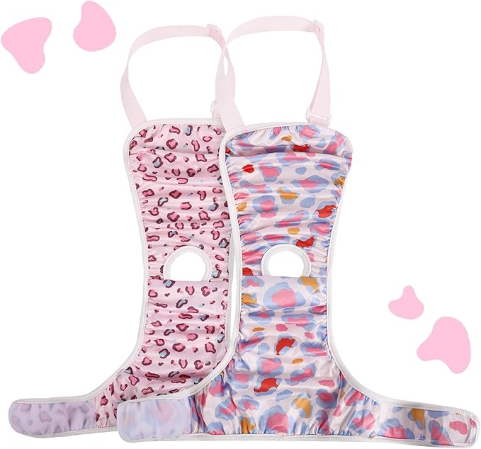 ASENKU 2 Pack Dog Diapers Female Dogs, Dog Suspenders Reusable Doggie Diapers for Female Dogs Small,Washable Dog Period Diapers Dog Panties for Small Girl Dogs in Period Heat