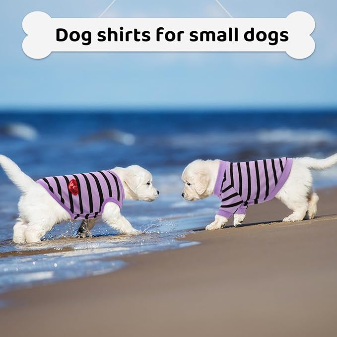 Dog Shirts for Large Dogs, Striped T-Shirts Pets Vest Pet Apparel Tee Shirts Dog Tank Top Spring Summer Suitable for Chihuahua French Bulldog Bichon Shih Tzu