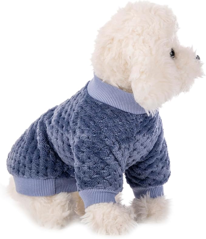 Dog Sweater, 3 Pack Dog Sweaters for Small Medium Dogs or Cat, Warm Soft Flannel Pet Clothes for Dogs Girl or Boy, Dog Shirt Coat Jacket (Large, Grey+Navy+Sky Blue)