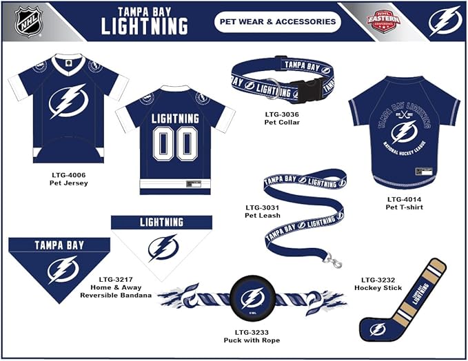 Pets First NHL Tampa Bay Lightning Jersey for Dogs & Cats, X-Large. - Let Your Pet be a Real NHL Fan!