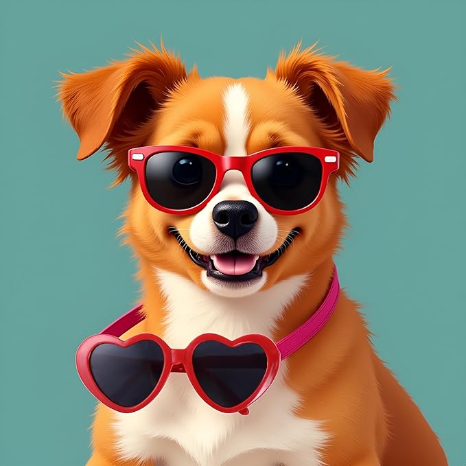 Red Pet Sunglasses Cute Pet Dog Sunglasses Cat Glasses Heart Sun Flower Glasses for Small Dogs Cat Accessories Photos Props Pets Party Decor Backpacks Apparel and Accessories Dogs
