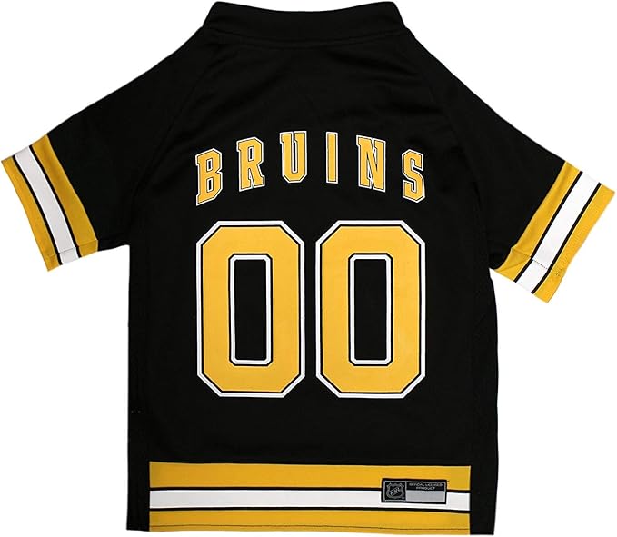 NHL Boston Bruins Jersey for Dogs & Cats, Medium. - Let Your Pet Be A Real NHL Fan!
