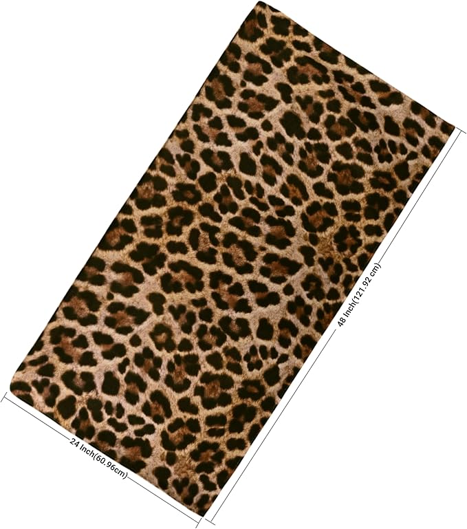 LIVILAN Small Size Cheetah Print Beach Towel, 24" x 48" Leopard Towel for Women, Girls of Small Size, Quick Dry, Sand Free Microfiber, Backup Use for Pool, Bath, Yoga, Swim, Shower
