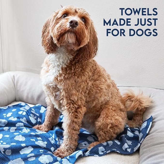 Dock & Bay Pet Towel - Super Absorbent & Quick Drying Dog Towels with Bag - 100% Recycled - K9 Camo, Large (120x70cm, 47x27)