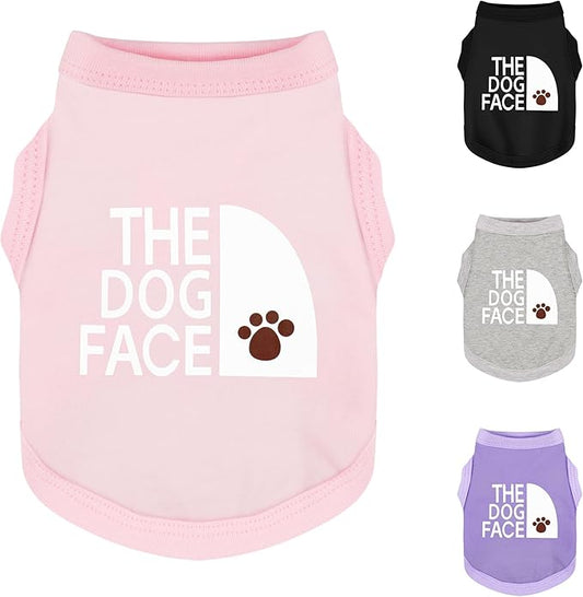 Personality Canine Attire: Soft, Lightweight Cotton Dog Clothes with 'The Dog Face' Print. Small and Medium Breeds, Perfect for Everyday Wear, Comfortable and Breathable Dog Shirt Pink XXL