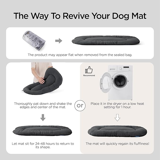 Bedsure Washable Dog Crate Pad for Small Dogs, Anti-Slip Puppy Kennel Dog Bed for Crate - Ultra Soft Fleece Flat Thin Pet Mat (Not Chew Proof), Brown 23"x17"