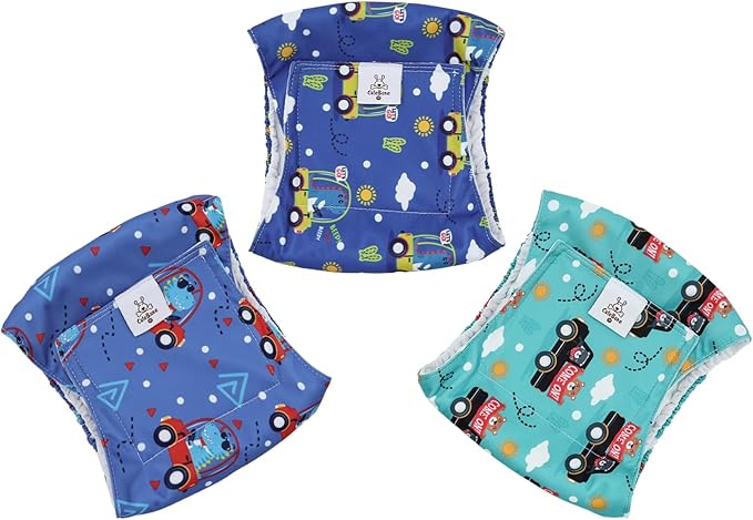 CuteBone Dog Diapers Male Belly Bands 3 Pack for Male Dogs Reusable Puppy Wraps