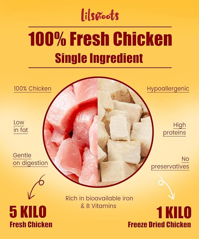 Freeze Dried Chicken Dog Treats Cat Treats, Single Ingredient Raw Chicken PetTreats, Training Treats, Food Meal Topper, Rawhide Free Freeze Dried Chicken High Protein, 5.6oz