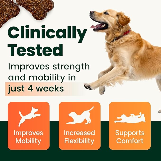 VetriScience Extra Strength Hip & Joint Supplement for Dogs, GlycoFlex 3 – Vet Formulated Glucosamine, MSM & Green-Lipped Mussel Chews for Mobility, Flexibility & Joint Support, Chicken Flavor, 120ct