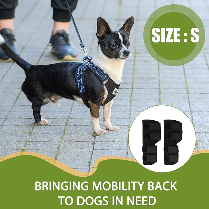Dog Leg Braces for Rear Leg, Adjustable Dog Leg Sleeve Added Mobility Safety for Active Aging Dogs, Knee Support Straps for Outdoor Adventures Daliy Use Enhanced Stability (S)