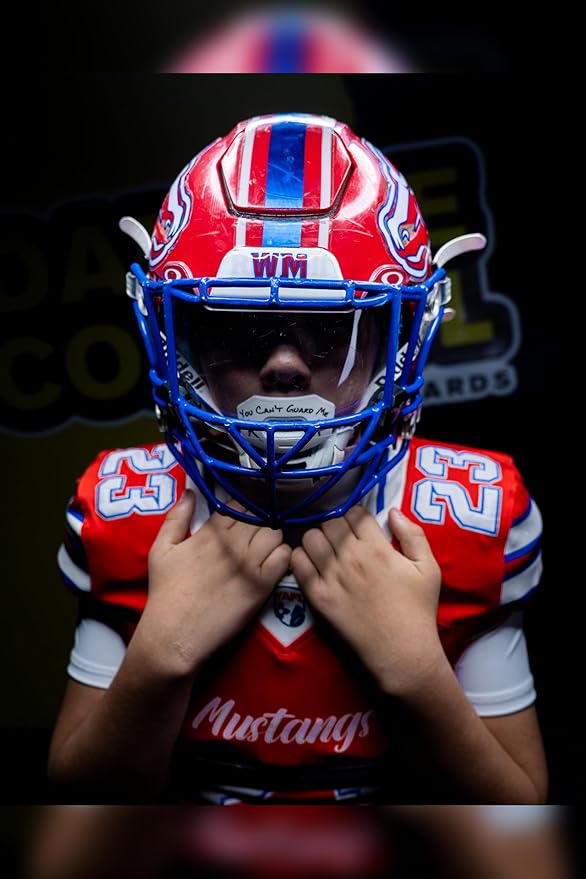 DAMAGE CONTROL Youth Football Mouth Guard – Breathable No Boil Mouthpiece, Protects Lips & Teeth, Works with Braces, Includes Helmet Strap – Sports Gear & Accessories (You Can't Guard Me)