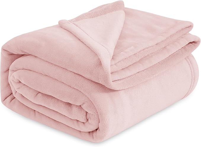 Bedsure GentleSoft Fleece Blanket Twin Size Pink - 300GSM Lightweight Plush Fuzzy Cozy Soft Warm Blanket for Bed, Sofa, Couch, Travel, Camping, 60x80 inches