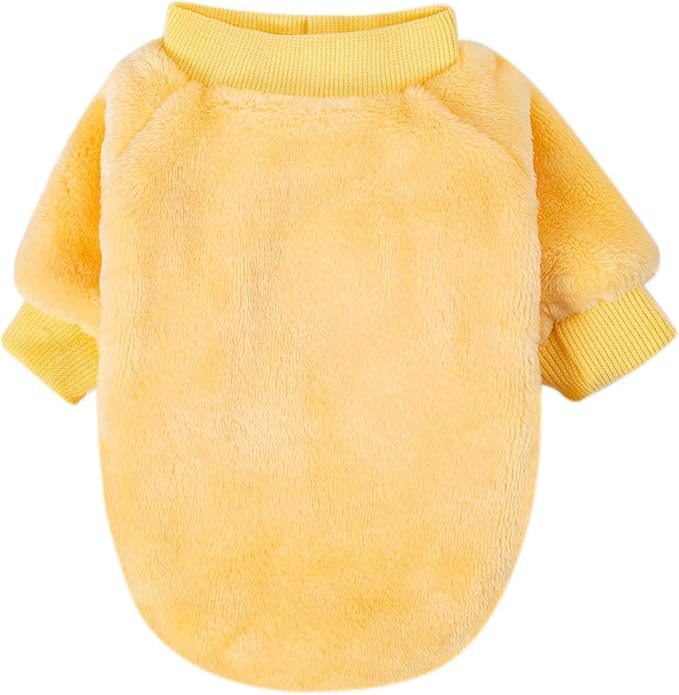 FabriCastle Small Dog Sweaters, 3-Pack Dog & Cat Clothes, Ultra Soft and Warm Pet Jackets for Small Dogs Boy & Girl, Winter Pet Apparel Costumes, Puppy Outfits (Beige,Light Green,Yellow, X-Large)