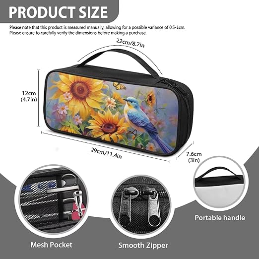 Gomyblomy Sunflower Hummingbird Stethoscope Case with Extra Room for Nurse Accessories, Compatible with Classic III, Lightweight II S.E, Cardiology IV Diagnostic Stethoscopes