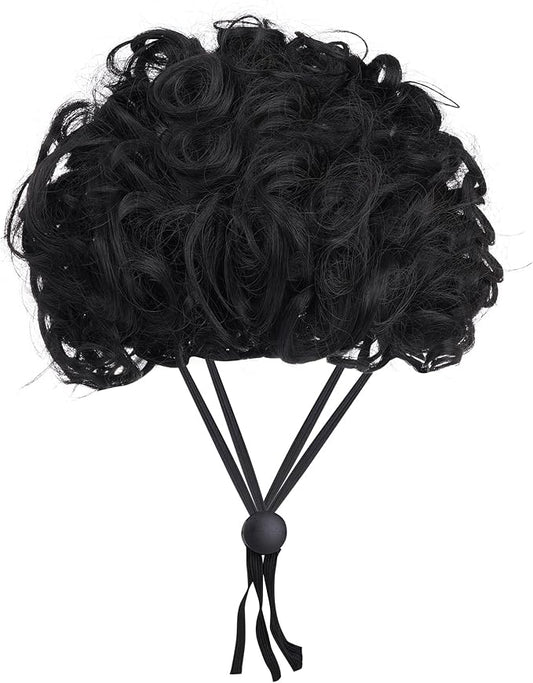 1 Pcs Funny Pets Wigs for Dog, Funny Black Curly Dog Wig Adjustable Pet Wigs for Halloween Pet Costume Accessories for Halloween, Christmas, Parties, Festivals Cosplay