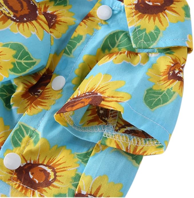 Tangpan Summer Pet Daisy Hawaiian Beach Plaid Print Shirts Clothes for Dog S06 Green M