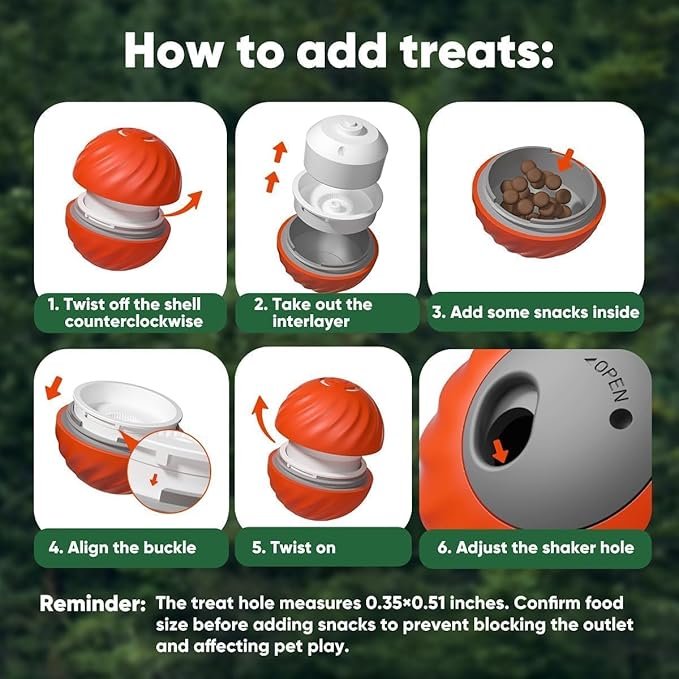Zoomie 2.0 Buddy, Interactive Dog Toys, Treat Dispensing Dog Puzzle Toy for Small, Medium, Large – Dogs, Enrichment Toys Fun Toys to Keep Them Busy Indoors or Outdoors (Orange)