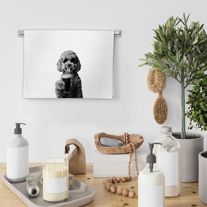 Goldendoodle Gifts Beer Kitchen Towels, Gifts for Golden Doodle Dog Beer Lovers Decorative Hand Dish Towel for Kitchen Home Bar,Funny Goldendoodle Dog BeerLover Home Bar Kitchens Decor(16x24In)