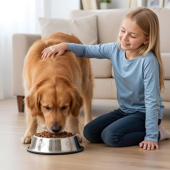12PCS Stainless Steel Dog Bowls, 7OZ Metal Feeding Bowl with Non-Slip Rubber Base, Pet Food and Water Dishes for Small Medium Animals Kitten Puppy Rabbit Cats