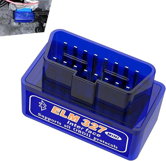 Car OBDII Diagnostic Tool, ELM327 Engine Data Scanner for Real-time Monitoring, Portable Fault Reading and Elimination Tool, Universal Bluetooth Connection for IOS Android Windows (Blue)