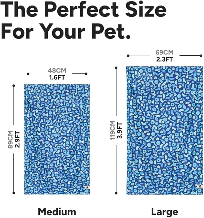 Dock & Bay Pet Towel - Super Absorbent & Quick Drying Dog Towels with Bag - 100% Recycled - A Dogs Dinner, Large (120x70cm, 47x27)